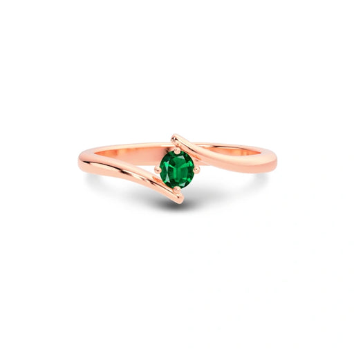 Emerald (Zambia) Rose Gold Ring  R2