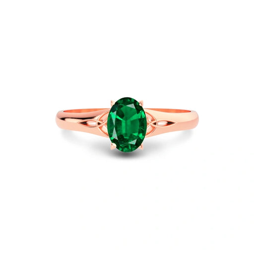 Emerald (Zambia) Rose Gold Ring  R6