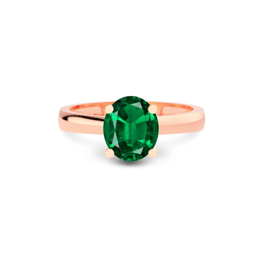 Emerald (Zambia) Rose Gold Ring  R7