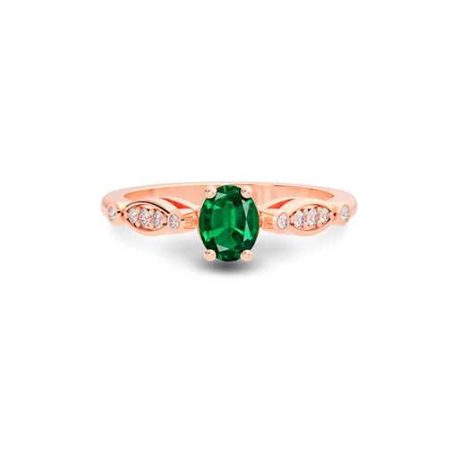 Emerald (Zambia) Rose Gold Ring  R15