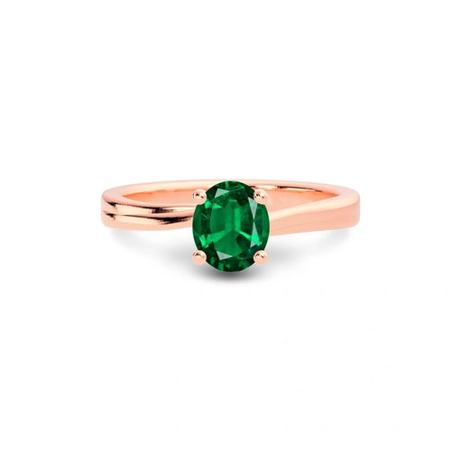 Emerald (Zambia) Rose Gold Ring  R16