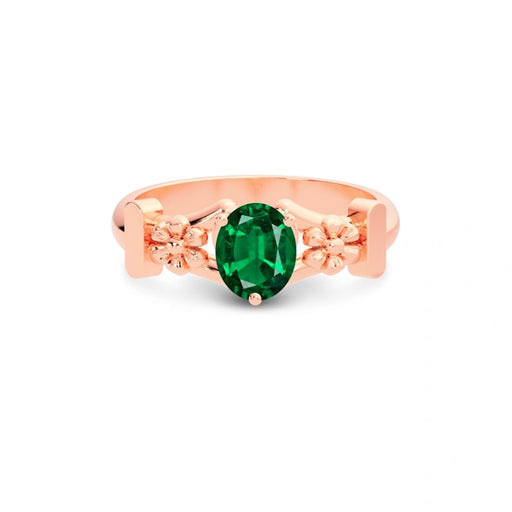 Emerald (Zambia) Rose Gold Ring  R18
