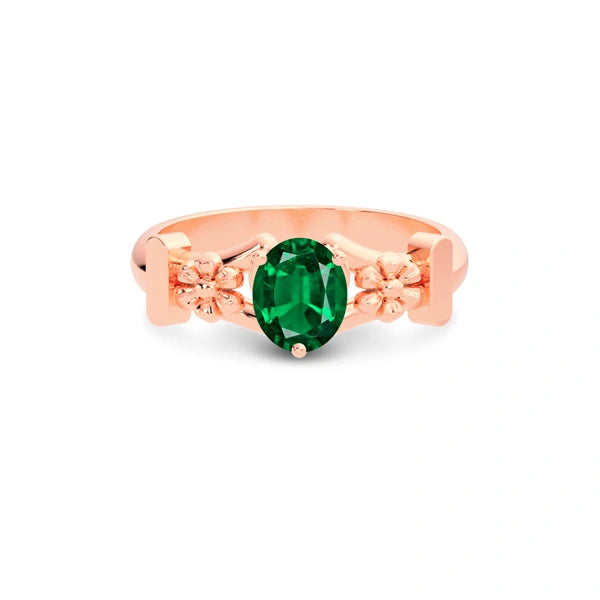 Emerald (Zambia) Rose Gold Ring  R18