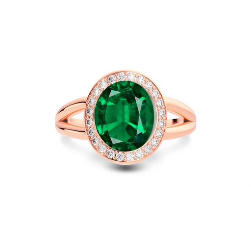 Emerald (Zambia) Rose Gold Ring  R21