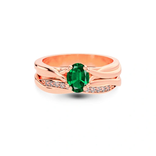 Emerald (Zambia) Rose Gold Ring  R27