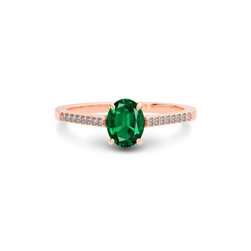 Emerald (Zambia) Rose Gold Ring  R28