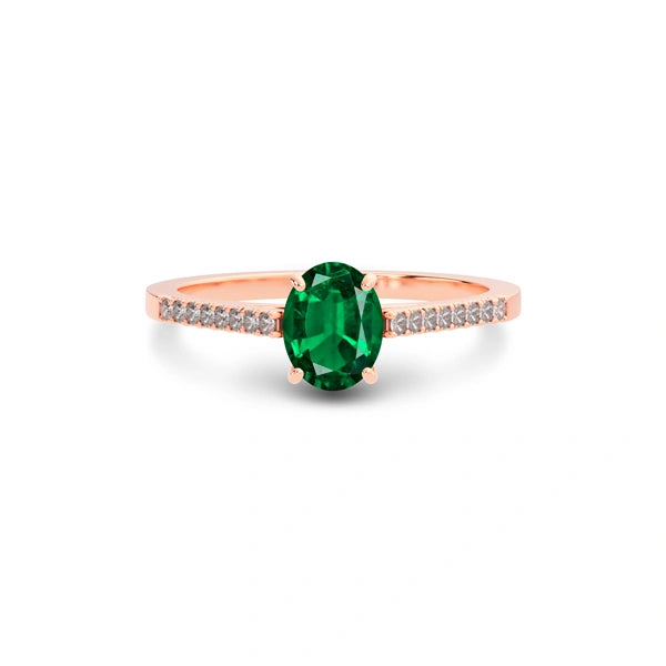 Emerald (Zambia) Rose Gold Ring  R28