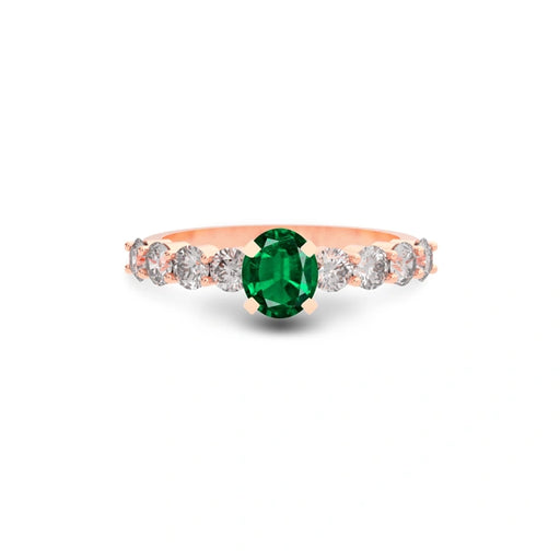 Emerald (Zambia) Rose Gold Ring  R29