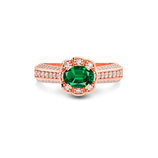 Emerald (Zambia) Rose Gold Ring  R30
