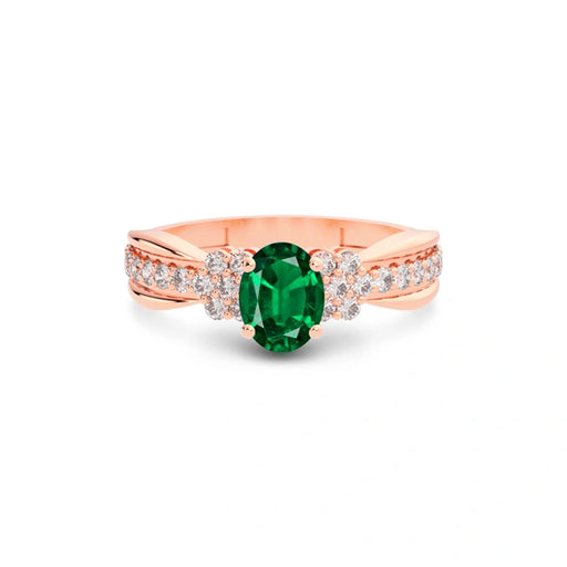 Emerald (Zambia) Rose Gold Ring  R31