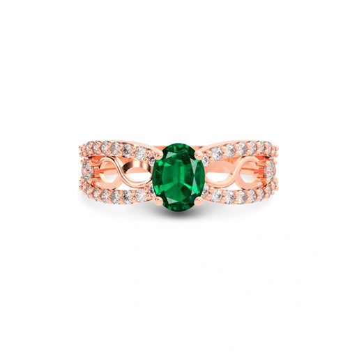 Emerald (Zambia) Rose Gold Ring  R34