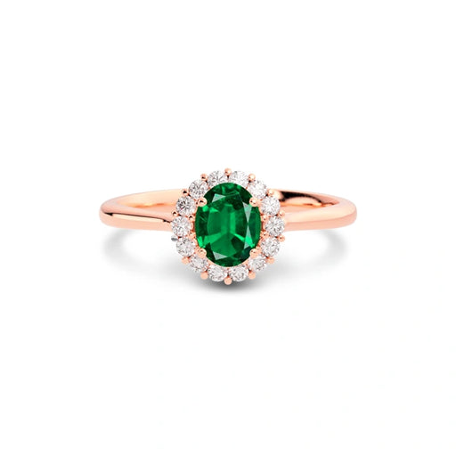 Emerald (Zambia) Rose Gold Ring  R35