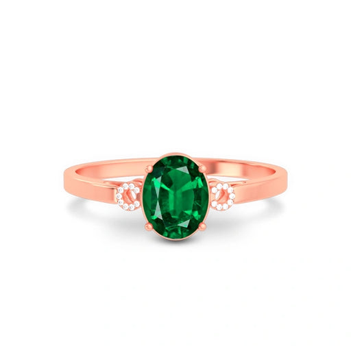 Emerald (Zambia) Rose Gold Ring  R38