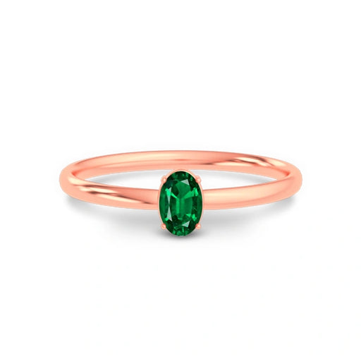 Emerald (Zambia) Rose Gold Ring  R39