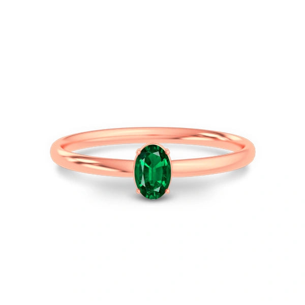 Emerald (Zambia) Rose Gold Ring  R39