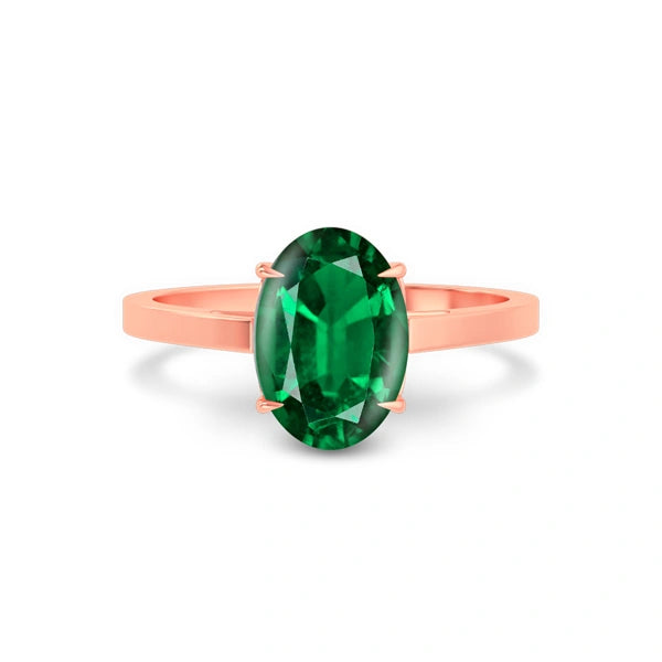 Emerald (Zambia) Rose Gold Ring  R49