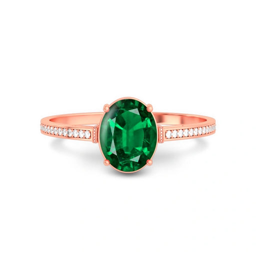 Emerald (Zambia) Rose Gold Ring  R50