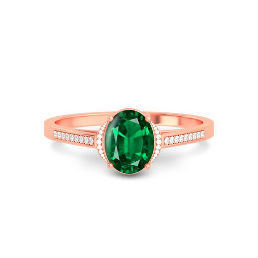 Emerald (Zambia) Rose Gold Ring  R53