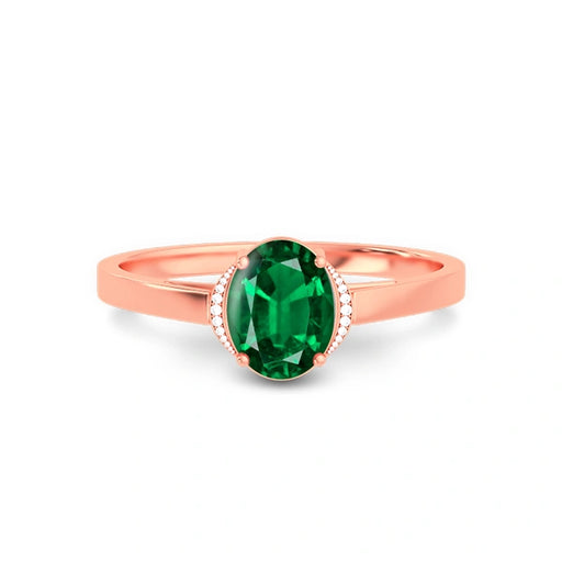Emerald (Zambia) Rose Gold Ring  R54