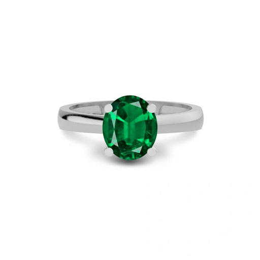 Emerald  Gemstone R7 Sterling Silver Ring