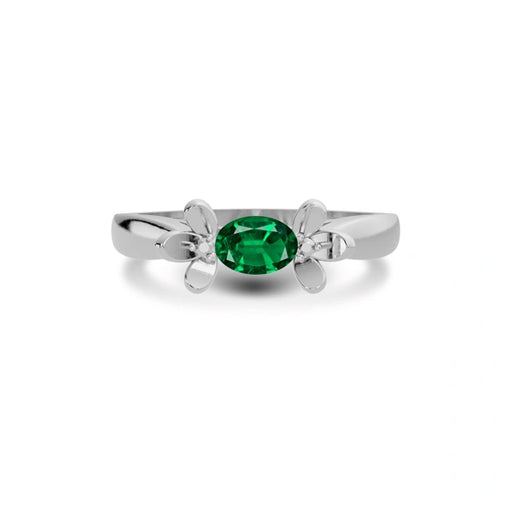 Emerald (Zambia) Sterling Silver Ring R12