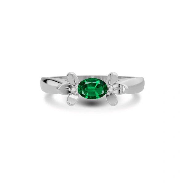 Emerald (Zambia) Sterling Silver Ring R12