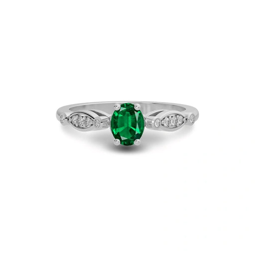 Emerald (Zambia) Sterling Silver Ring R15