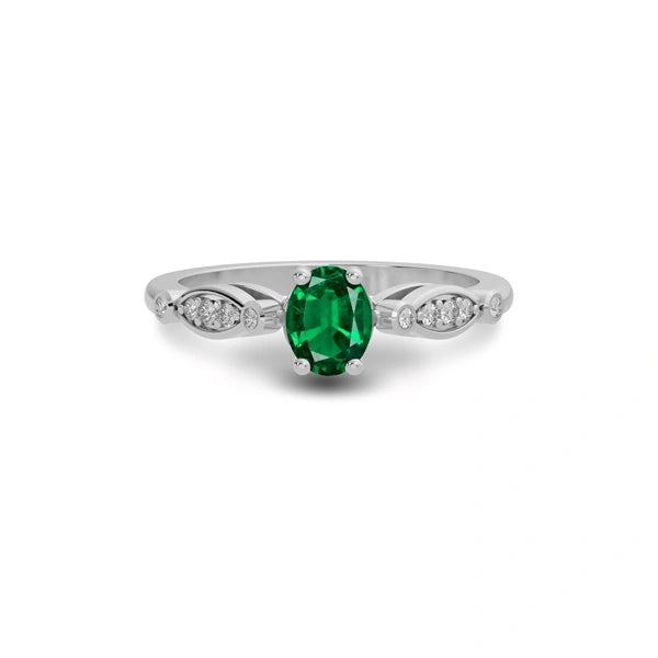 Emerald (Zambia) Sterling Silver Ring R15