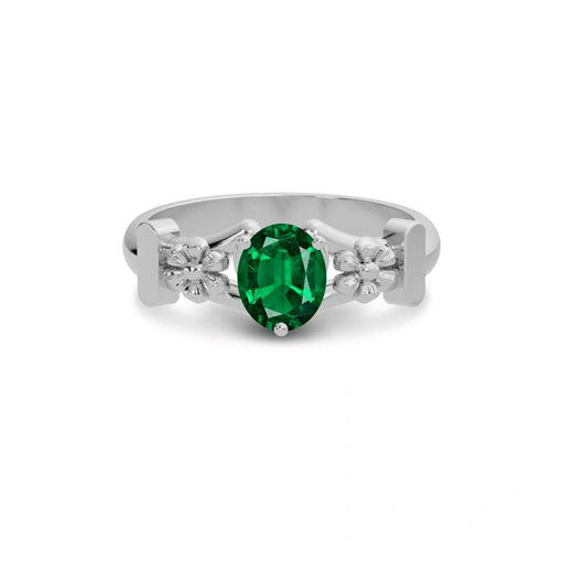 Emerald (Zambia) Sterling Silver Ring R18