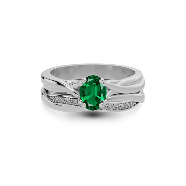 Emerald (Zambia) Sterling Silver Ring R27