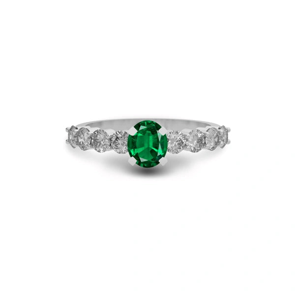 Emerald (Zambia) Sterling Silver Ring R29
