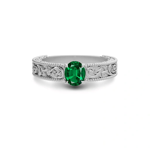 Emerald (Zambia) Sterling Silver Ring R33