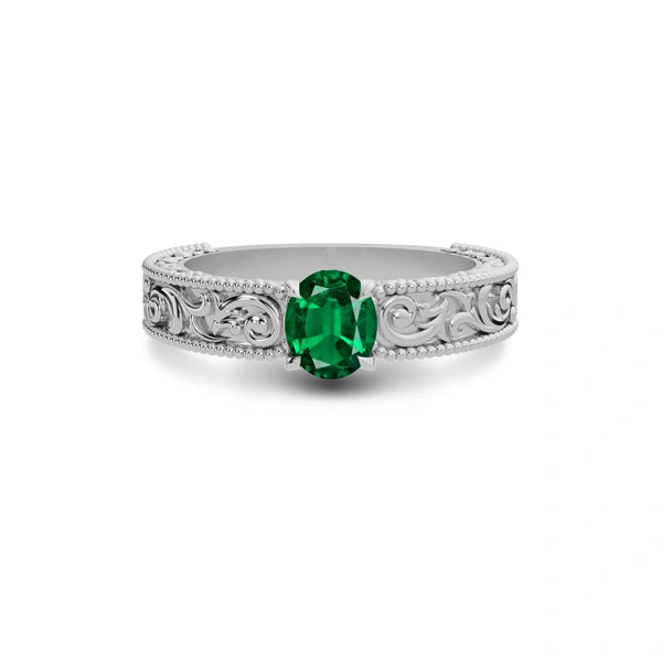 Emerald (Zambia) Sterling Silver Ring R33
