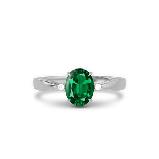 Emerald (Zambia) Sterling Silver Ring R42