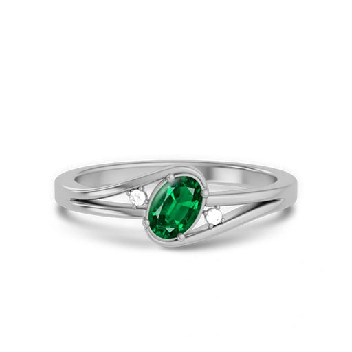 Emerald (Zambia) Sterling Silver Ring R44