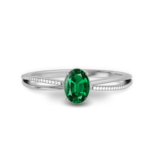 Emerald (Zambia) Sterling Silver Ring R47
