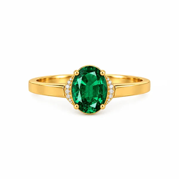 Emerald (Zambia) Gold Ring R54