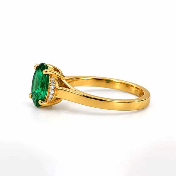 Emerald (Zambia) Gold Ring R54