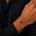 Indian Ruby Silver Rakhi Bracelet - RK-1IR