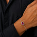 Indian Ruby Silver Rakhi Bracelet - RK-2IR