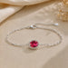Indian Ruby Silver Rakhi Bracelet - RK-2IR