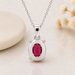 Indian Ruby Silver Pendant