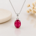 Indian Ruby Silver Pendant