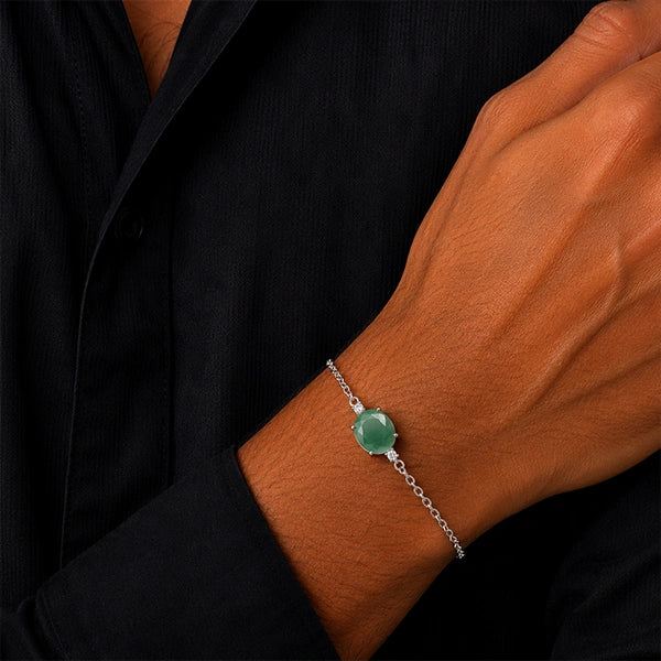 Jade Silver Rakhi Bracelet - RK-1JD