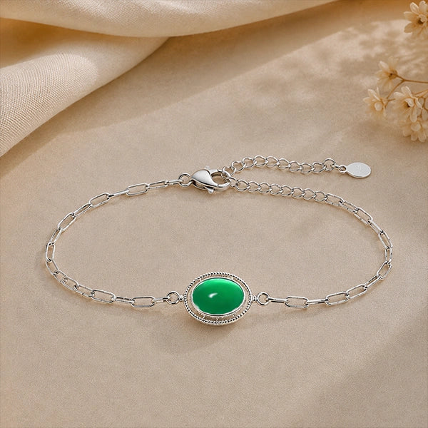 Jade Silver Rakhi Bracelet - RK-2JD