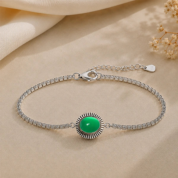 Jade Silver Rakhi Bracelet - RK-3JD