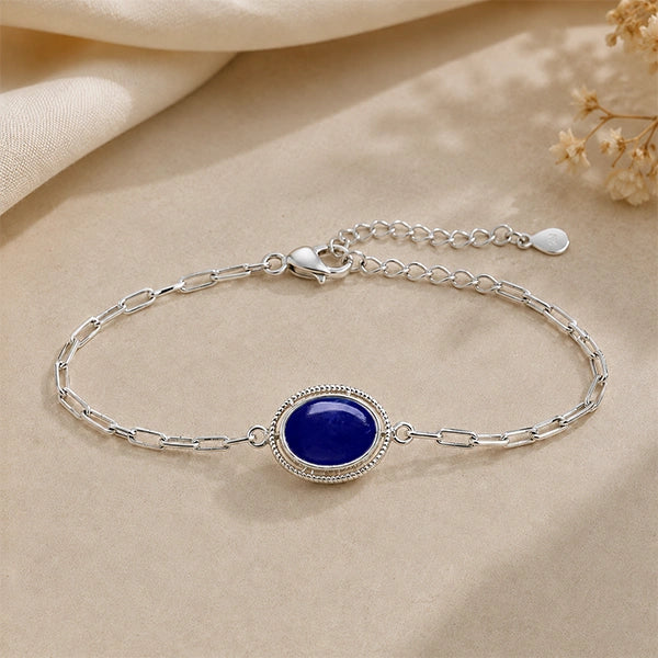 Lapis Lazuli Silver Rakhi Bracelet - RK-2LZ