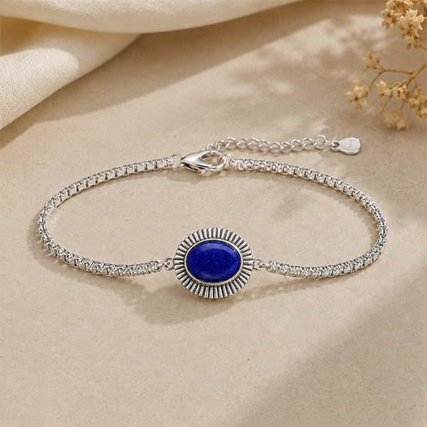 Lapis Lazuli Silver Rakhi Bracelet  - RK-3LZ
