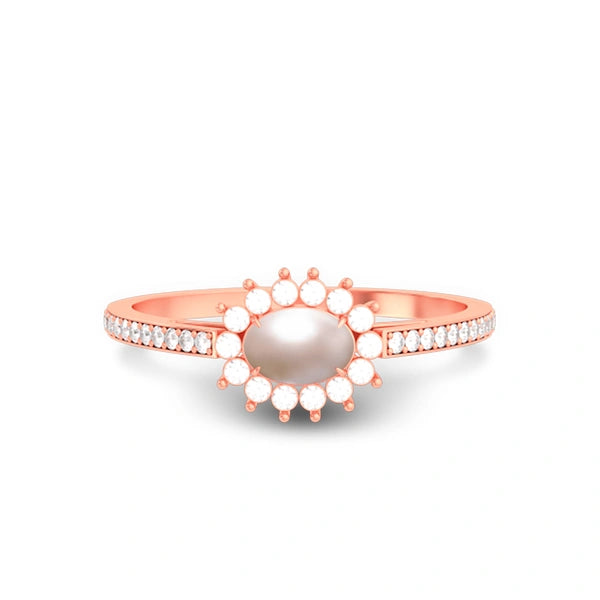 Pearl Rose Gold Ring R55