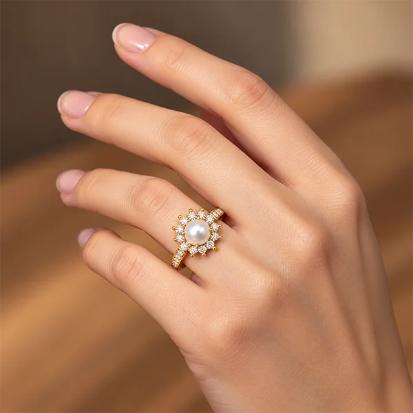 Pearl Gold Ring R55